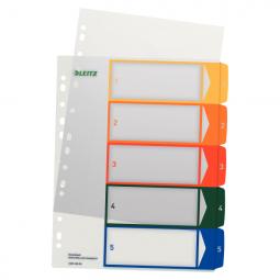 Leitz PC-Printable Heavy Duty Plastic 1-5 Index Paper A4 White/Multi-Colour Pack of 20