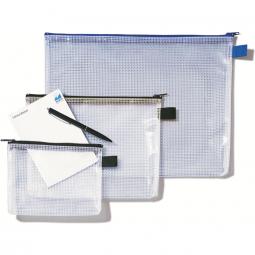 Rexel Mesh Bag With Blue Zip A5 Transparent Pack of 10