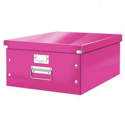 Leitz WOW Click & Store Large Storage Box With metal handles Pink