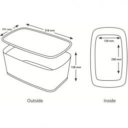 Leitz MyBox Large with lid Storage Box 18 litre White/Grey Pack of 4