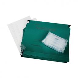 Rexel 330 Lateral Hanging Files 30mm base Manilla Green Pack of 25