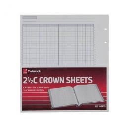 Rexel Twinlock Crown 2.5C Refill Sheets Double Cash Ledger Pack of 100 Sheets X 5 Packs