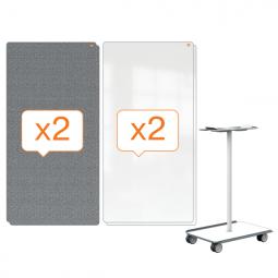 Nobo Mobile Whiteboard and Notice Board Collaboration System 1800x900mm