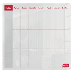 Sasco Semi Opaque Acrylic Mini Whiteboard Weekly Planner Desktop 450x450mm