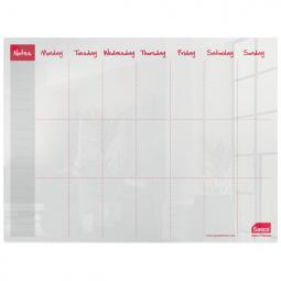 Sasco Semi Opaque Acrylic Mini Whiteboard Weekly Planner Desktop 600x450mm