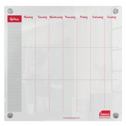 Sasco Semi Opaque Acrylic Mini Whiteboard Weekly Planner Mounted 450x450mm