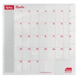 Sasco Semi Opaque Acrylic Mini Whiteboard Monthly Planner Desktop 450x450mm