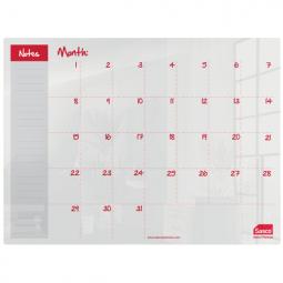 Sasco Semi Opaque Acrylic Mini Whiteboard Monthly Planner Desktop 600x450mm