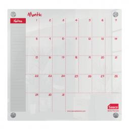 Sasco Semi Opaque Acrylic Mini Whiteboard Monthly Planner Mounted 450x450mm