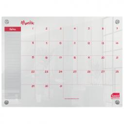 Sasco Semi Opaque Acrylic Mini Whiteboard Monthly Planner Mounted 600x450mm