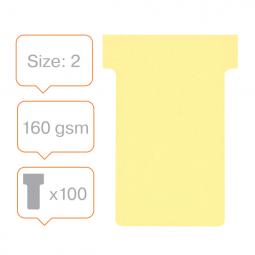 Nobo T-Card Planning Cards Yellow Size 2 Pack of 100 X 5 Packs