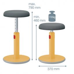 Leitz Ergo Cosy Active Sit Stand Stool 2 in1 Warm Yellow