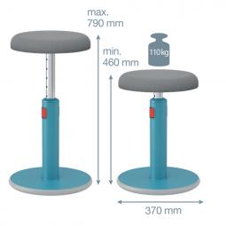 Leitz Ergo Cosy Active Sit Stand Stool 2 in1 Calm Blue