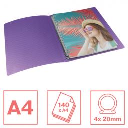 Esselte Colour Breeze 4-Ring Binder A4 Lavender Pack of 4