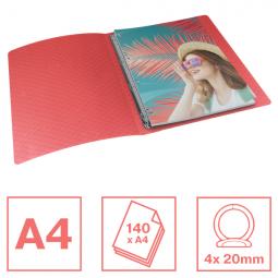 Esselte Colour Breeze 4-Ring Binder A4 Coral Pack of 4