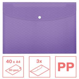 Esselte Colour Breeze A4 Document Wallet Polypropylene Lavender Pack of 3