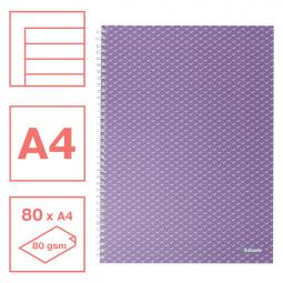 Esselte Colour Breeze A4 Notebook lined wirebound Lavender