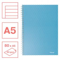 Esselte Colour Breeze A5 Notebook lined wirebound Blue