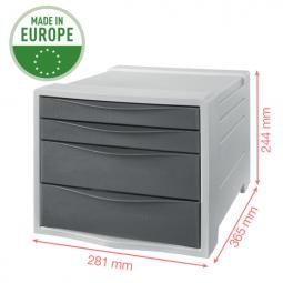 Esselte Colour Breeze Drawer Cabinet 4 drawers Coral