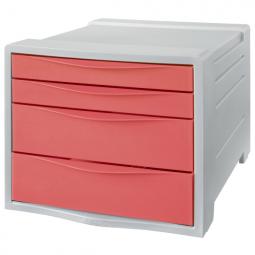 Esselte Colour Breeze Drawer Cabinet 4 drawers Coral