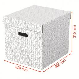 Esselte Storage Box Home Size Cube White Pack of 3