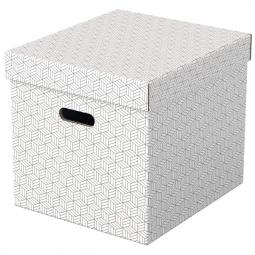 Esselte Storage Box Home Size Cube White Pack of 3