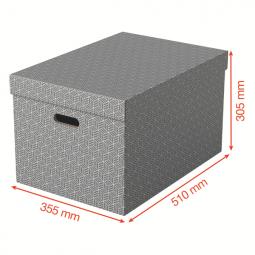 Esselte Storage Box Home Size Large Grey Pack of 3