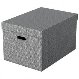 Esselte Storage Box Home Size Large Grey Pack of 3