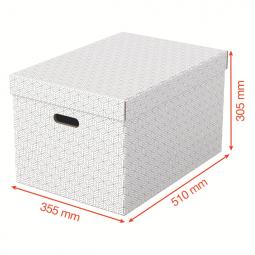 Esselte Storage Box Home Size Large White Pack of 3