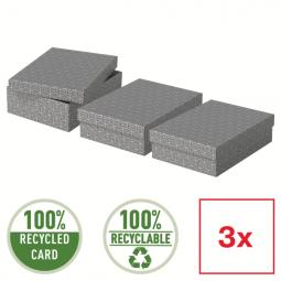 Esselte Storage Box Home Size Medium Low Grey Pack of 3