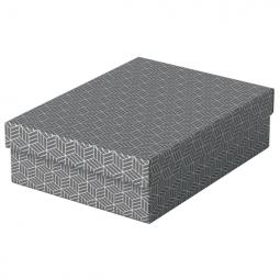 Esselte Storage Box Home Size Medium Low Grey Pack of 3