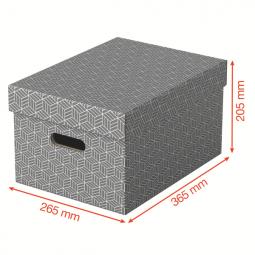 Esselte Storage Box Home Size Medium Grey Pack of 3