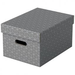 Esselte Storage Box Home Size Medium Grey Pack of 3