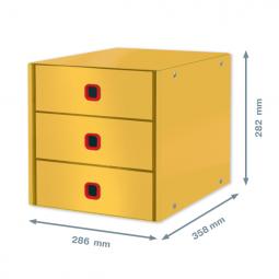 Leitz 3 Drawer Cabinet Click & Store Cosy Warm Yellow