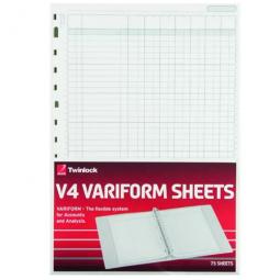 Rexel Twinlock Variform V4 Cash Refill Sheets 7 Columns Pack of 75 X 5 Packs