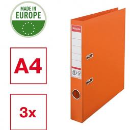 Esselte No.1 Lever Arch File 50mm Polypropylene Orange Pack of 3