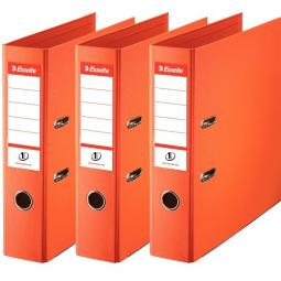 Esselte No.1 Lever Arch File 75mm Polypropylene Orange Pack of 3