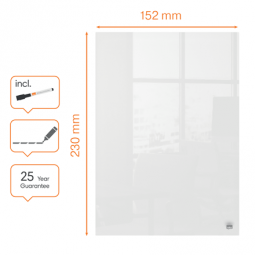 Nobo Glass Mini Whiteboard Notepads 230x152mm Pack of 2