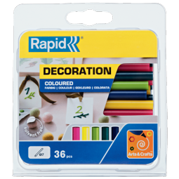 Rapid 7 mm Glue Sticks Coloured Pack of 36