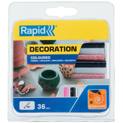 Rapid 7 mm Glue Sticks Glitter Coloured Pack of 36