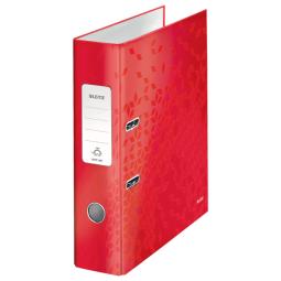 Leitz 180° WOW Laminated Lever Arch File 600 Capacity Red Pack of 10