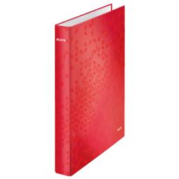 Leitz WOW Laminated Ring Binder A4 25mm 2 D-Ring Red Pack of 10
