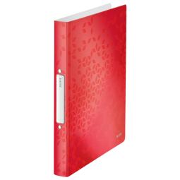 Leitz WOW Ring Binder Polypropylene 25mm 2 Round Ring A4 Red Pack of 10