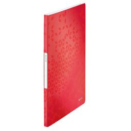 Leitz WOW Display Book 20 pockets 40 sheet capacity A4 Red Pack of 10