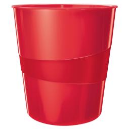 Leitz WOW Waste Bin 15 litre Ice Red