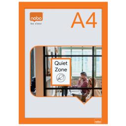 Nobo Self-adhesive Magnetic Poster Frame A4 Orange Pack of 2
