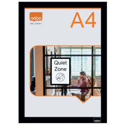 Nobo Self-adhesive Magnetic Poster Frame A4 Black Pack of 2