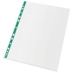 Esselte Green Spine Punched Pockets A4 Top Opening - Embossed. Pack 500
