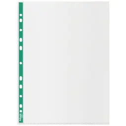 Esselte Green Spine Punched Pockets A4 Top Opening - Embossed. Pack 500
