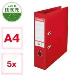 Esselte Lever Arch File 75mm Red - 5 Pcs